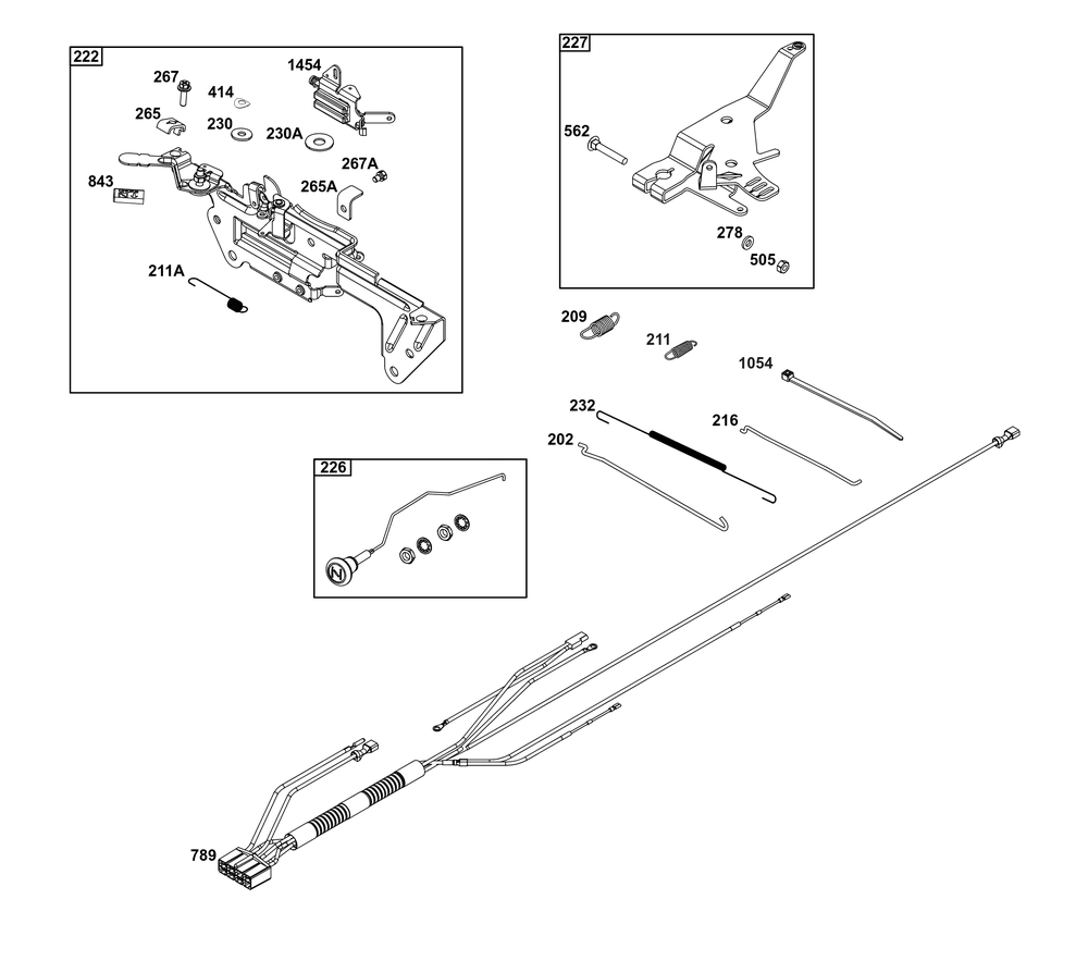 Controls Group Diagram and Parts List for 543477-3319-J1 400000 - 699999 Briggs and Stratton Engine